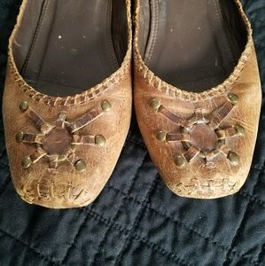 Frye Distressed Flats as 9